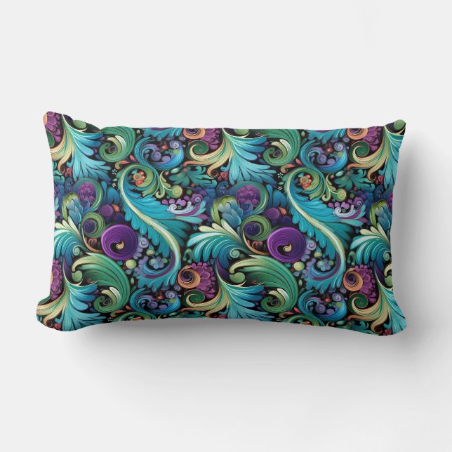 Paisley Print Lumbar Cushion (Front)