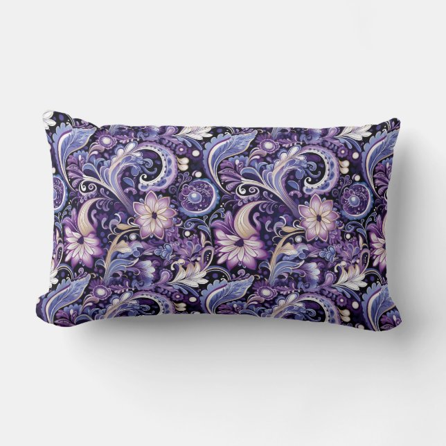Paisley Print Lumbar Cushion (Front)