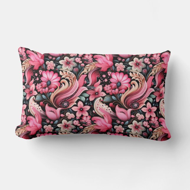 Paisley Print Lumbar Cushion (Front)