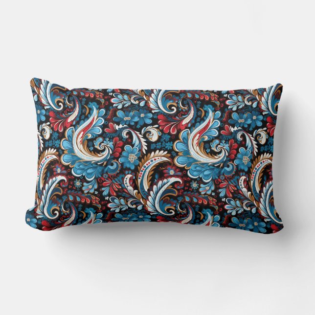 Paisley Print Lumbar Cushion (Front)