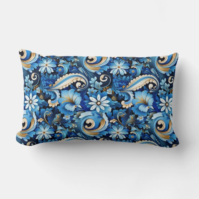 Paisley Print Lumbar Cushion (Front)