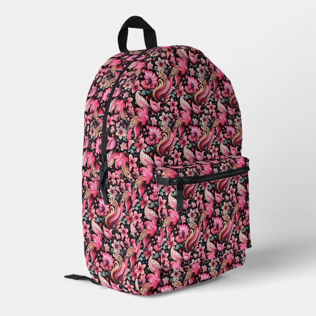 Paisley  printed backpack (Back Corner Left)