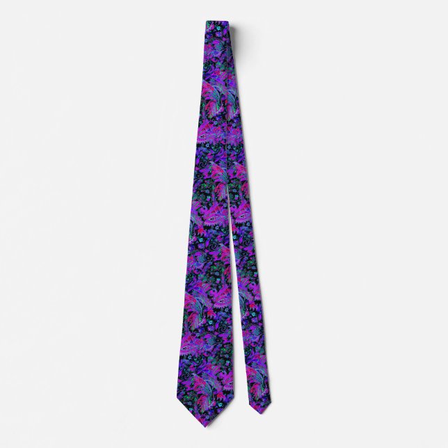 Paisley Psychedelic Neon Colors Tie (Front)