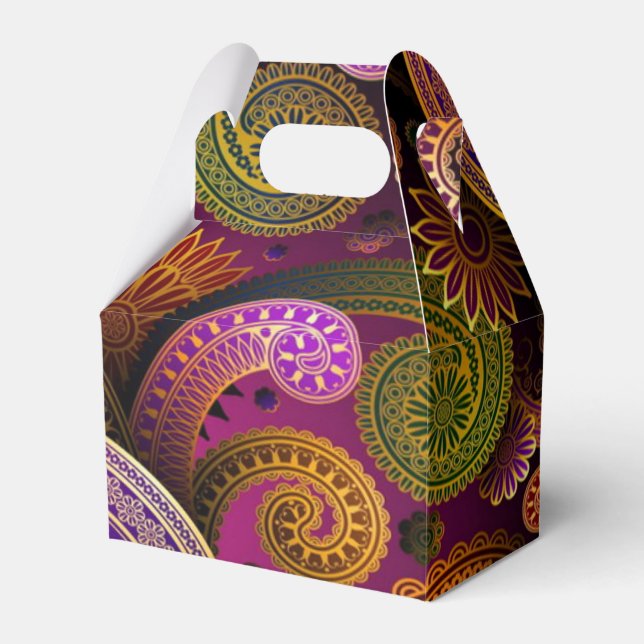 Paisley Purple Favour Box (Front Side)