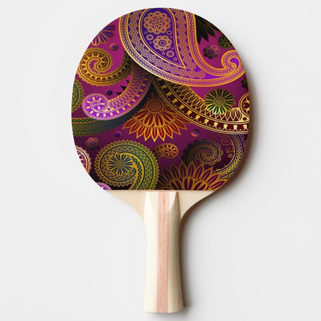 Paisley Purple Ping Pong Paddle (Back)
