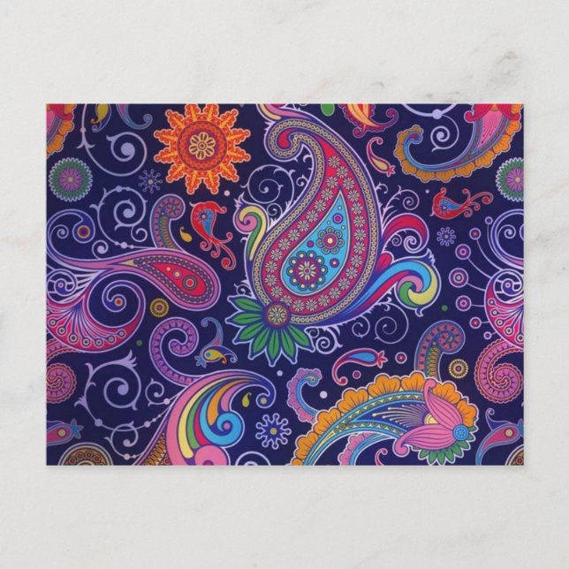 Paisley Purple pink Postcard (Front)