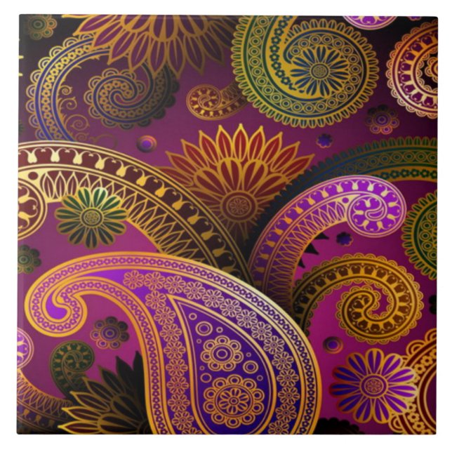 Paisley Purple Tile (Front)