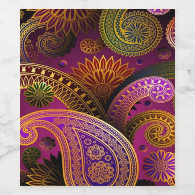 Paisley Purple Wine Label (Single Label)