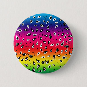 Paisley Rainbow 6 Cm Round Badge