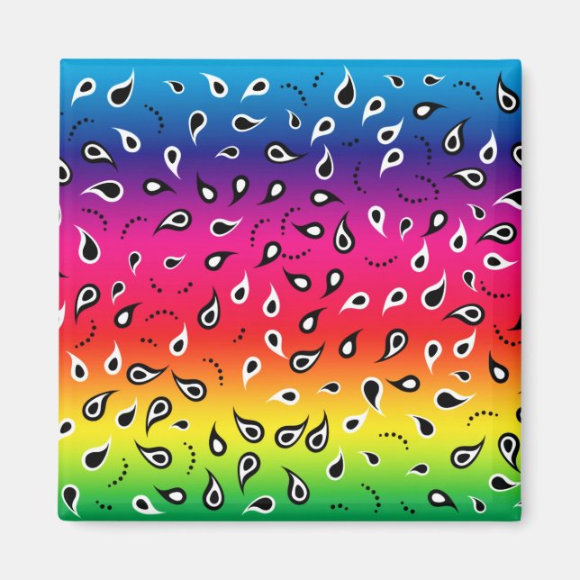 Paisley Rainbow Magnet (Front)