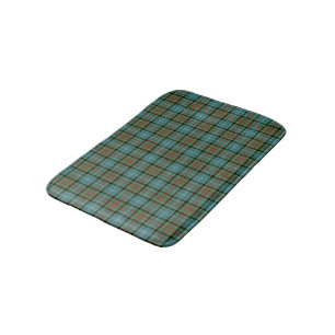 Paisley Scotland Tartan Teal Plaid Pattern Bath Mat