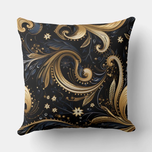 Paisley Seamless Pattern Cushion (Back)