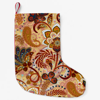 Paisley seamless pattern with flowers in indian st small christmas stocking
