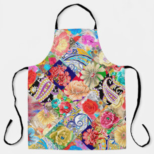 Paisley. Seamless Textile floral pattern with orie Apron