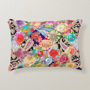 Paisley. Seamless Textile floral pattern with orie Decorative Cushion