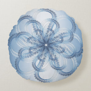 Paisley silver element. round cushion