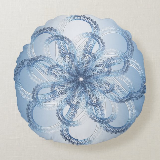 Paisley silver element. round cushion (Front)