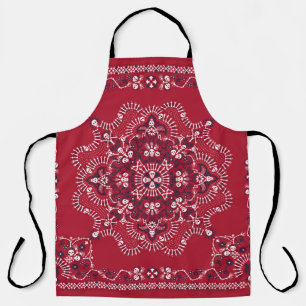 Paisley, skulls, bandanna, square design. apron