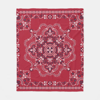 Paisley, skulls, bandanna, square design. fleece blanket