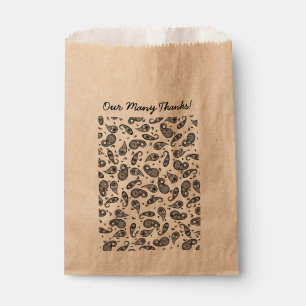 Paisley Square Design Thank you Paper Bags