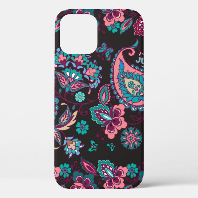 Paisley Stripe: Black Decorative Seamless Case-Mate iPhone Case (Back)