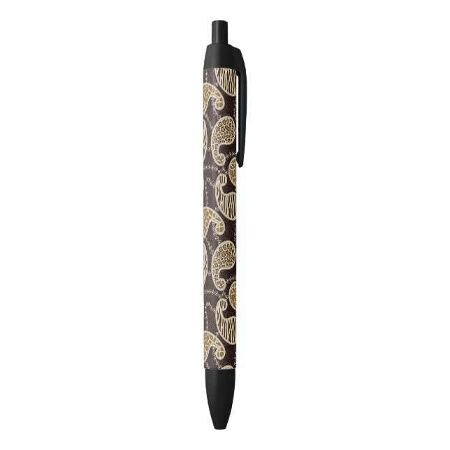 Paisley style background black ink pen (Bottom (Vertical))