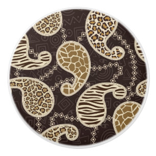 Paisley style background ceramic knob