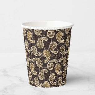 Paisley style background paper cups