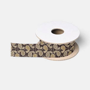 Paisley style background satin ribbon