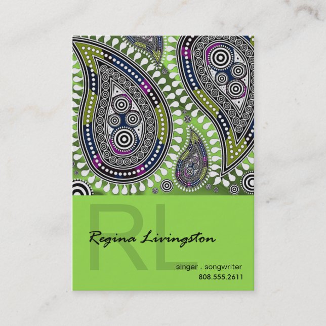 Paisley Supreme Business Card template (Front)