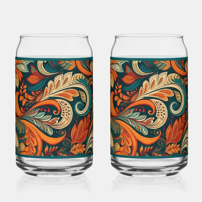 Paisley Swirl Soda Glass (Front)