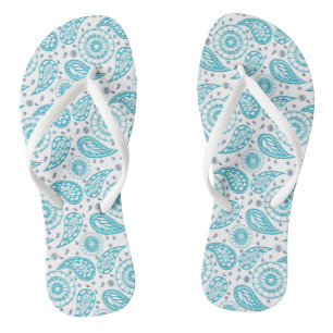 paisley teal pattern jandals
