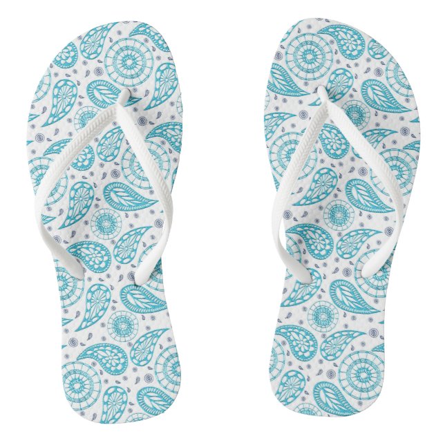 paisley teal pattern jandals (Footbed)