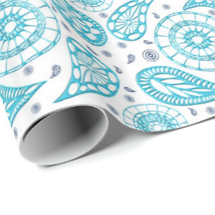 Paisley teal pattern. wrapping paper