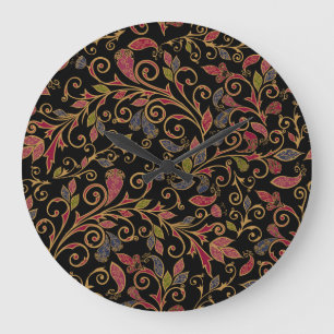 Paisley Vegetable Vintage Blend Large Clock