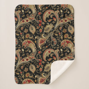 Paisley, Victorian, Gothic, Sherpa Blanket