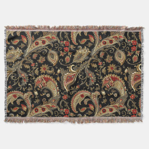 Paisley, Victorian, Gothic, Throw Blanket