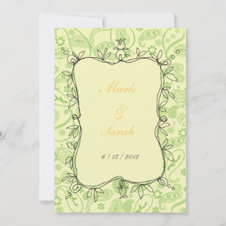 Paisley Vines Green Invitation