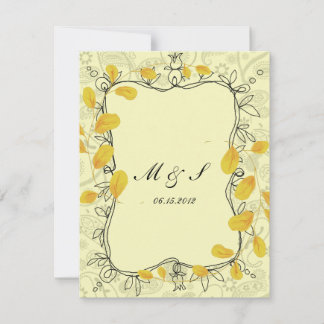 Paisley Vines Silver & Gold RSVP Card