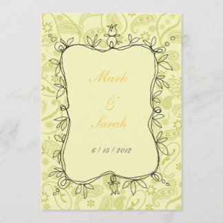 Paisley Vines Taupe Invitation