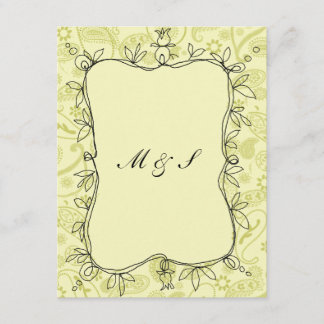 Paisley Vines Taupe RSVP Card