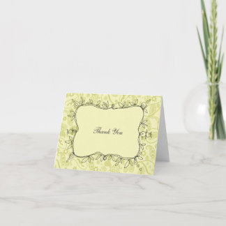 Paisley Vines Taupe Thank You Card