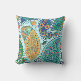 Paisley vintage floral motif ethnic seamless backg cushion
