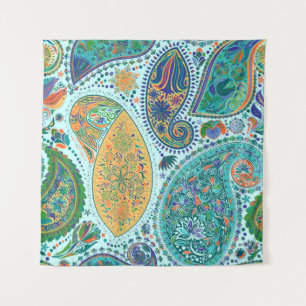 Paisley vintage floral motif ethnic seamless backg tapestry