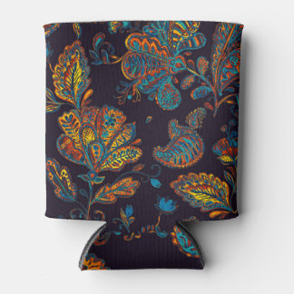 Paisley watercolor: floral pattern tile can cooler