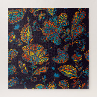 Paisley watercolor: floral pattern tile jigsaw puzzle