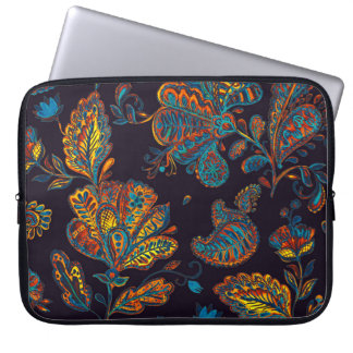 Paisley watercolor: floral pattern tile laptop sleeve