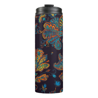 Paisley watercolor: floral pattern tile thermal tumbler