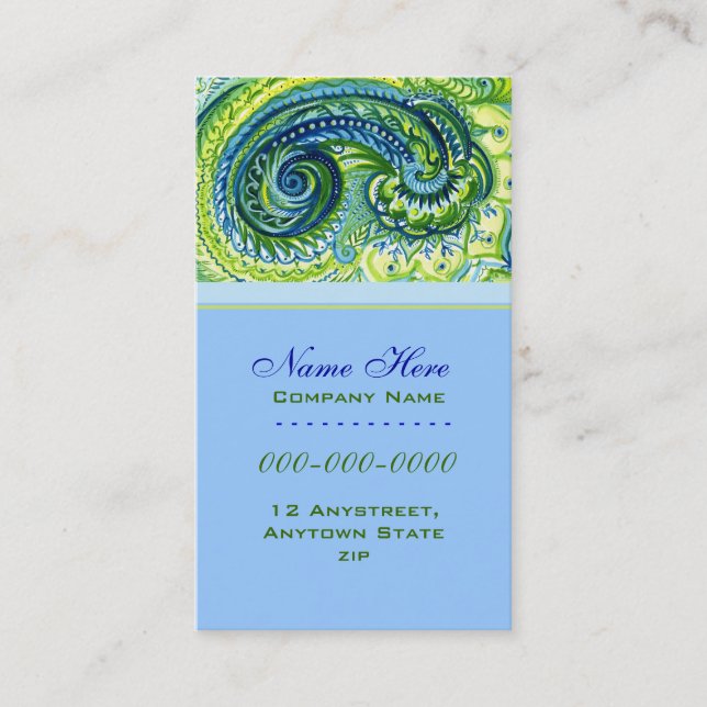 Paisley Watercolor Profile Card (Front)