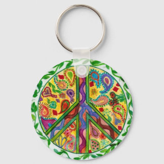 Paisleys for Peace Key Ring